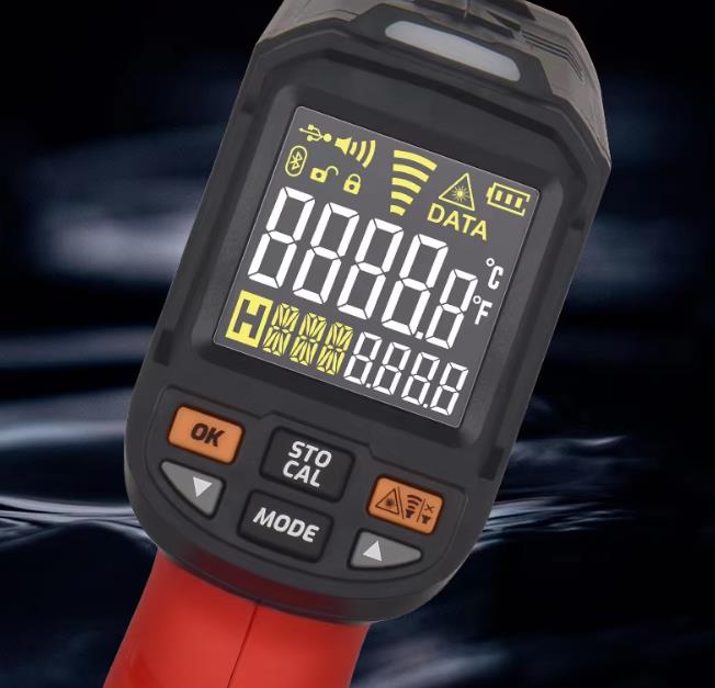 Industrial Laser Temperature Gun - Industrielles Hochtemperatur-Infrarotthermometer, berührungsloses digitales Laser-IR-Temperaturmessgerät, elektronisches