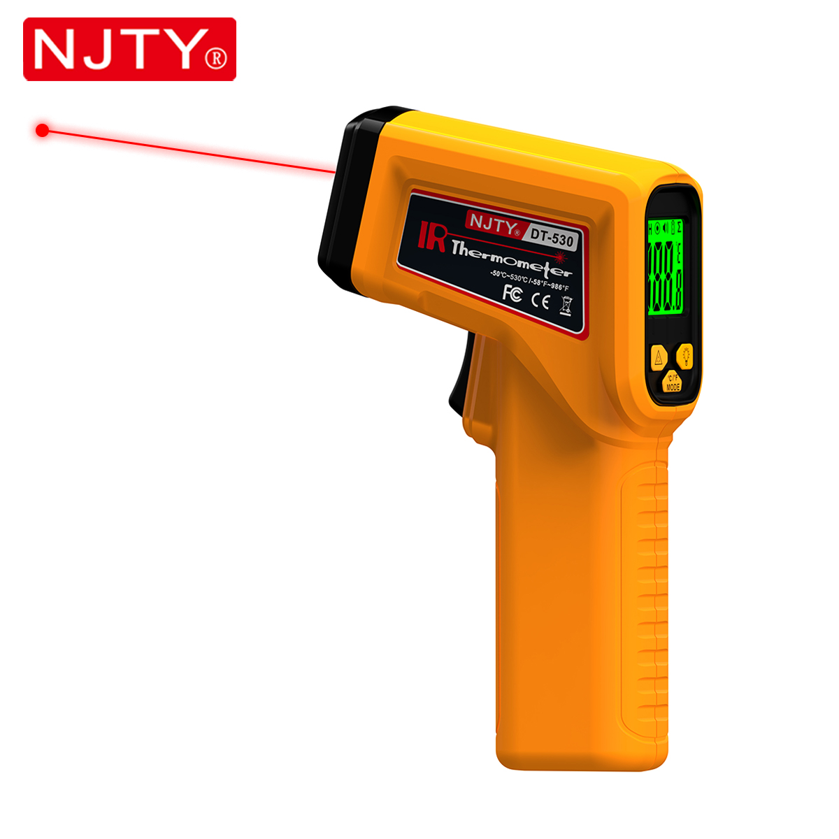 Industrial Laser Temperature Gun - NJTY Infrarot-Thermometer, Laser, berührungslose Temperaturpistole, industriell,
