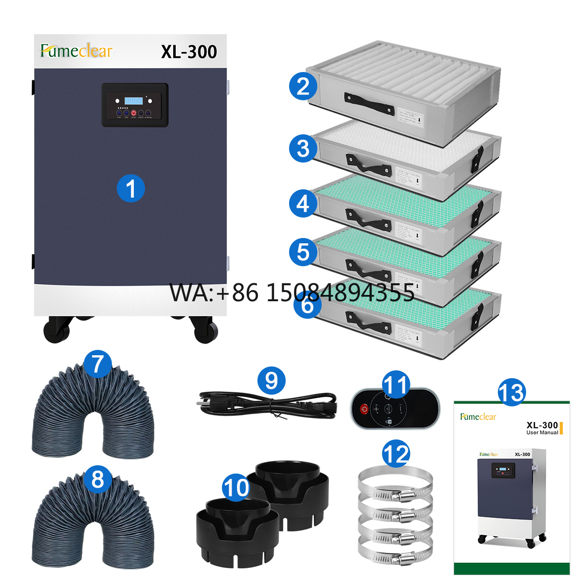 Co2 Laser Engraving Machine - H13 330W 5-Stufen-Filter Extraktor und Luftreiniger