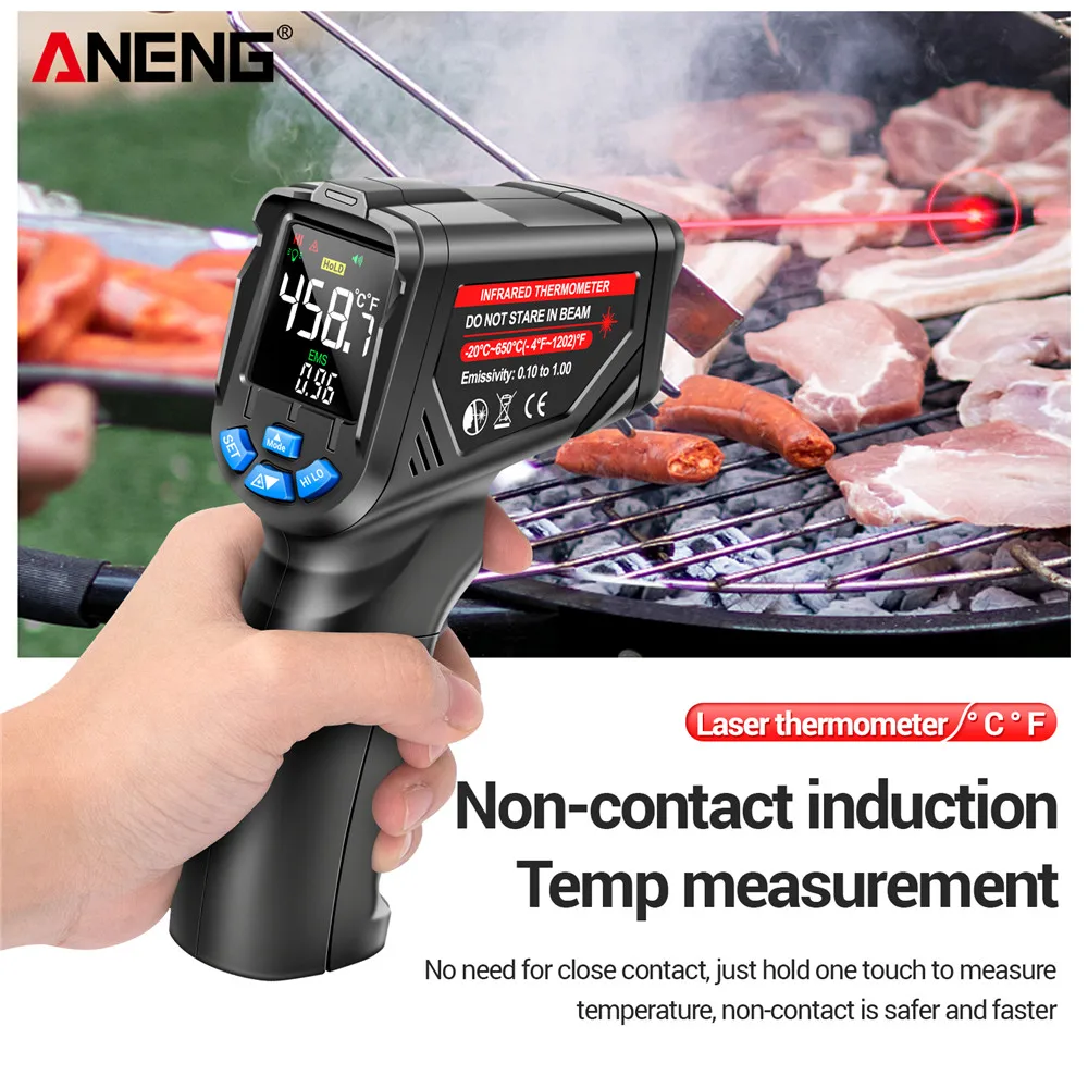 Industrial Laser Temperature Gun - Infrarot-Thermometer Digital Berührungslos -20~650 ℃ ANENG