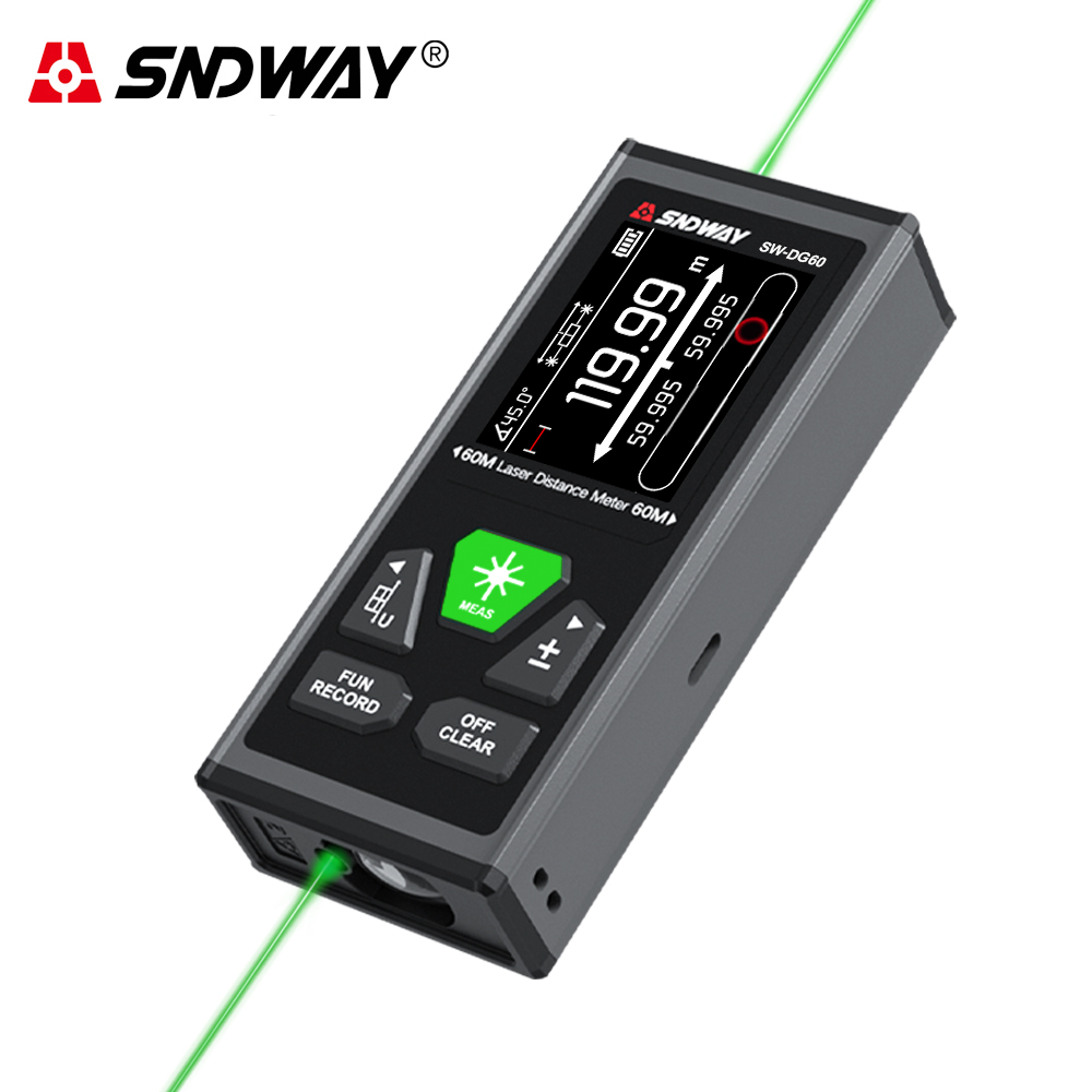 Industrial Laser Tape Measure - SNDWAY Dual-Laser-Entfernungsmesser, wiederaufladbar, bilateraler Laser-Entfernungsmesser, 200