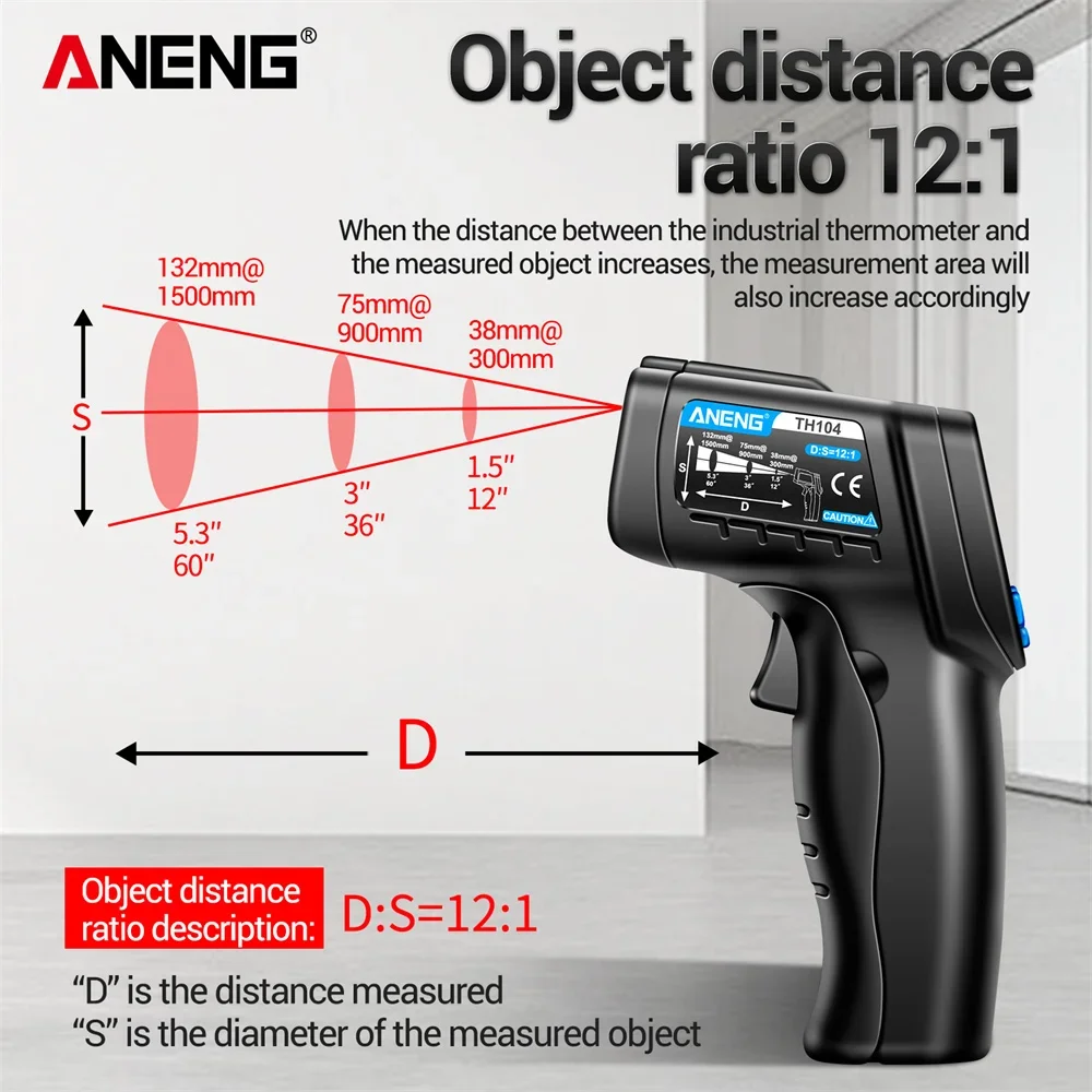 ANENG TH104 Infrarot-Handtherm – Industrial Laser Temperature Gun Bewertung und Preis
